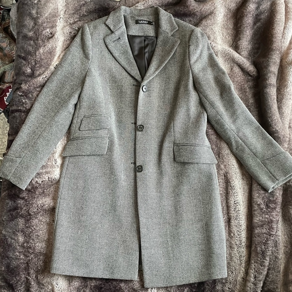 Ralph Lauren Wool mid length coat 🧥 grey/black
